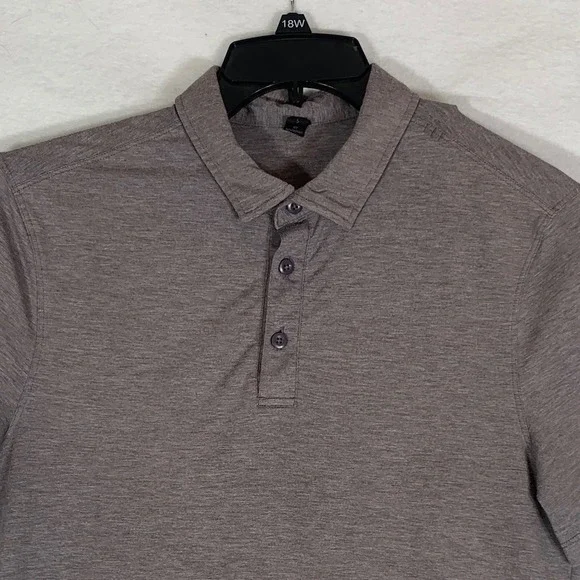 Lululemon Evolution Short-Sleeve Polo Shirt Men's Small Gray Stretch Performance - Picture 3 of 8